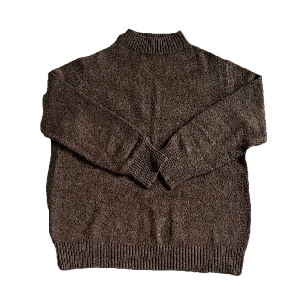 Jenni Kayne Small Cotton Alpaca Blend Crew Neck Sweater Jumper Brown
